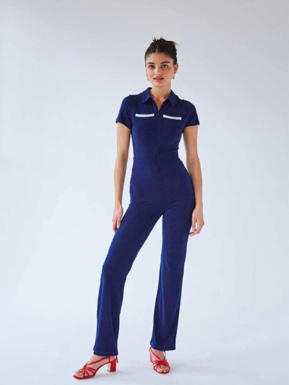 Peach Den Navy Kernel Jumpsuit in XS (worn by Kaia Gerber!) - Picture 3 of 5